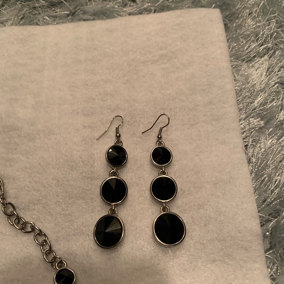Black Diamond Accent Necklace with Dangle Earrings - Picture 5 of 5